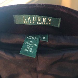 Lauren Ralph Lauren Eggplant Velvet Vest